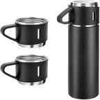 Velocious® Stainless Steel Thermo 500ml/16.9oz Vacuum Insulated Bottle with 3 Cup for Coffee Hot Drink and Cold Drink Water Flask