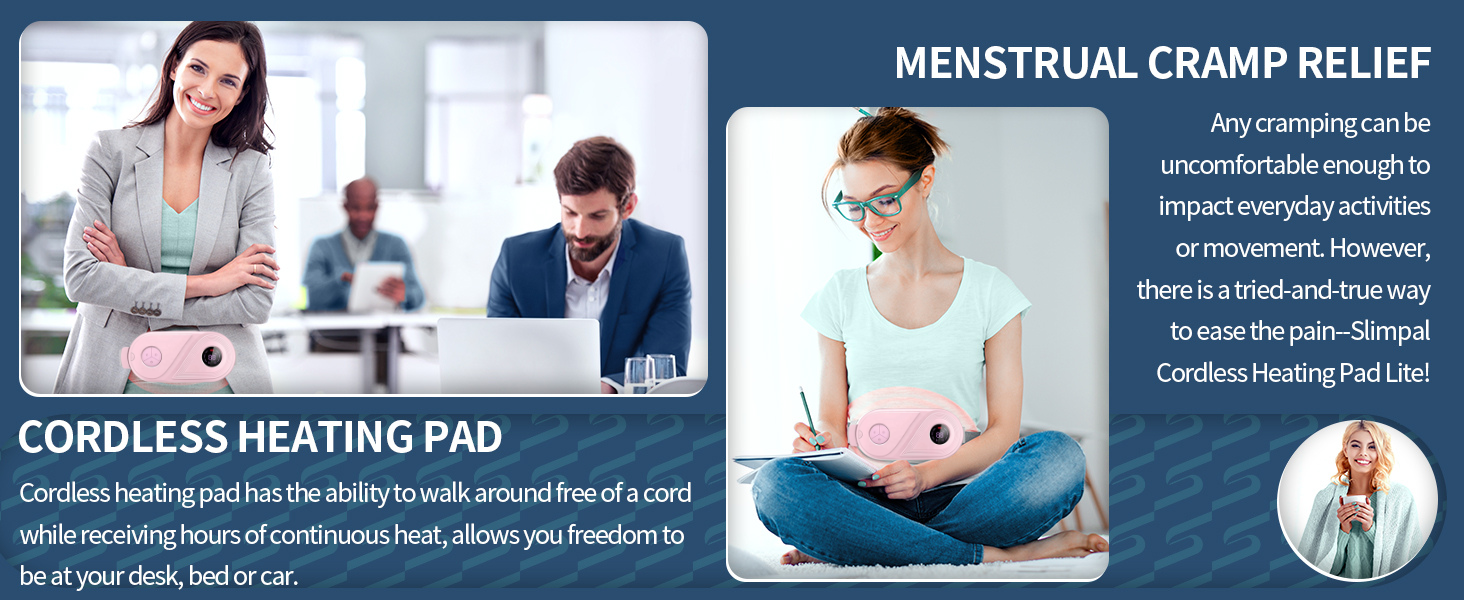 Period Cramp Relief Massager With Heating Pad For Back Pain|Crampfree- Period Cramp Relief Heater&Massager